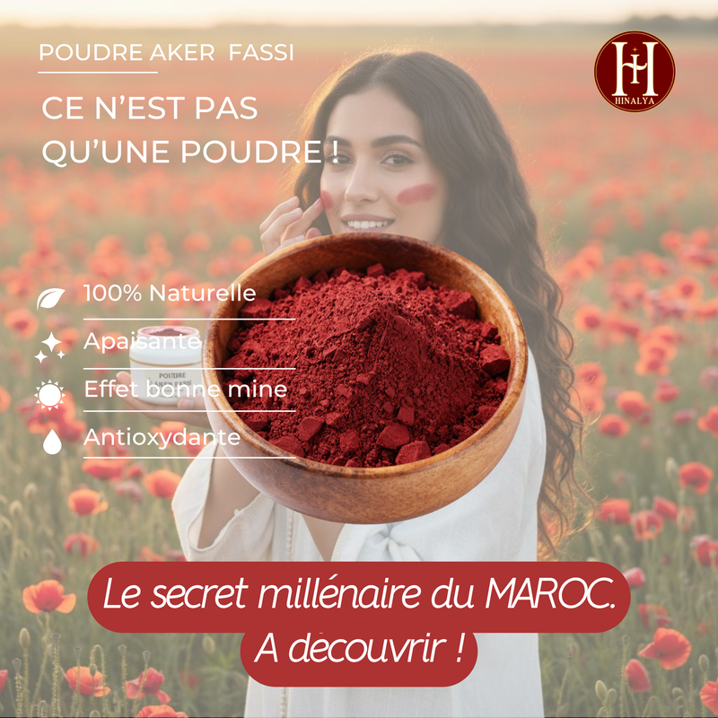 HINALYA Royal Aker Fassi Powder – close-up of the poppy powder jar