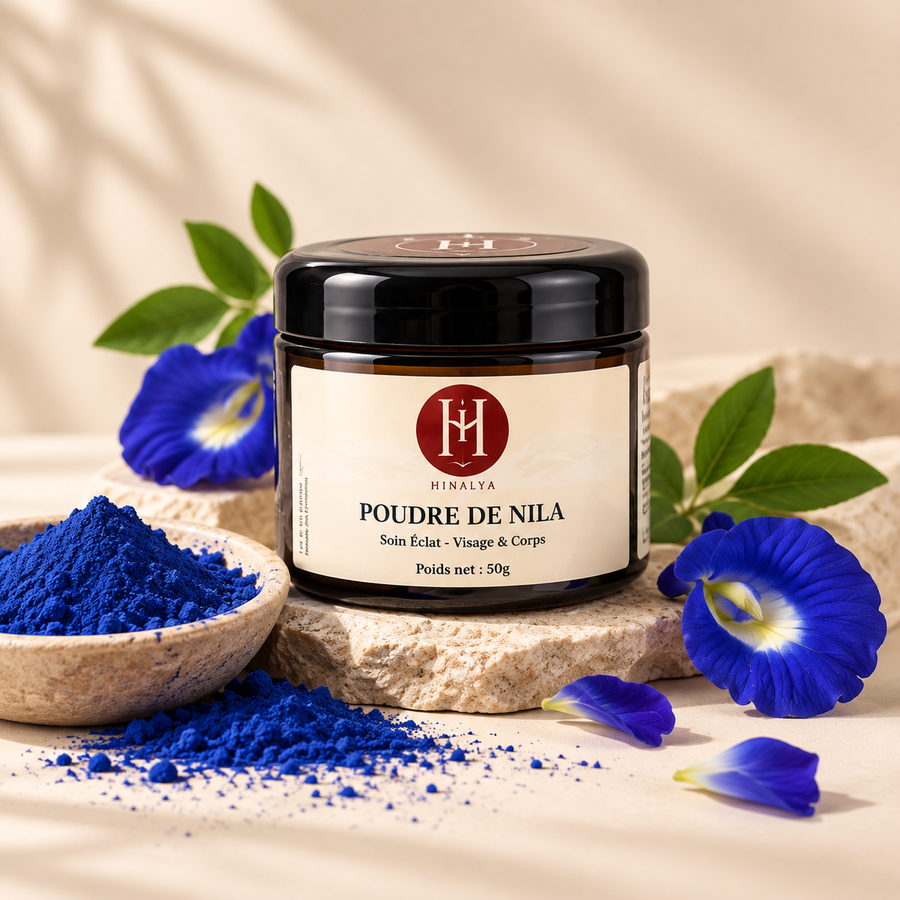 Poudre de Nila bleue HINALYA – rituel beauté visage et corps